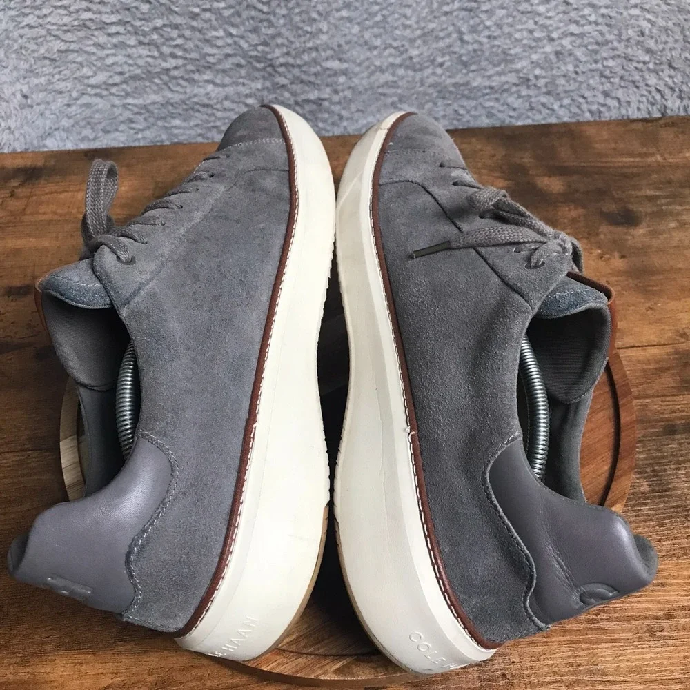 Cole Haan GrandPro TopSpin Sneaker Means 13M Gray Suede Low‎ Top Tennis Shoes